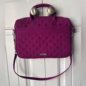 Vera Bradley Magenta Quilted Laptop Work Commuter Bag